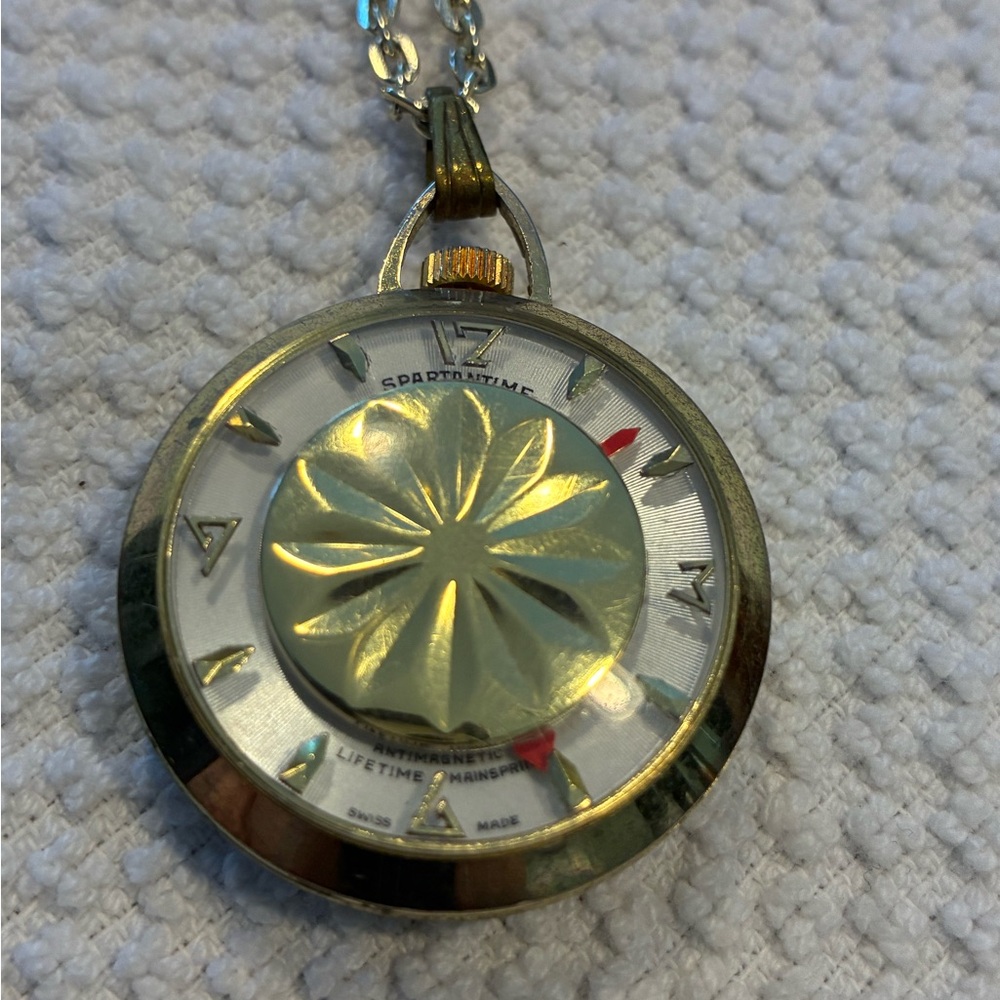 Gold Watch Pendant Necklace